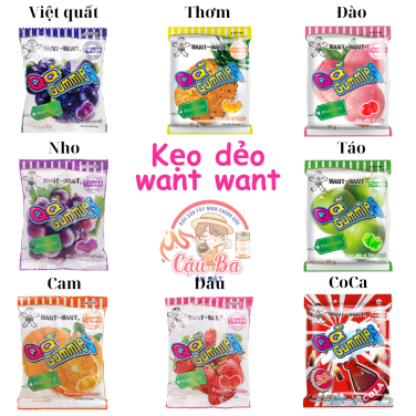 KẸO DẺO 2 LỚP WANT WANT VỊ TRÁI CÂY HỖN HỢP